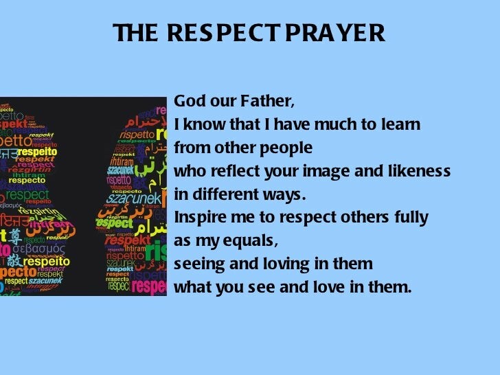 graphic for the respect prayer